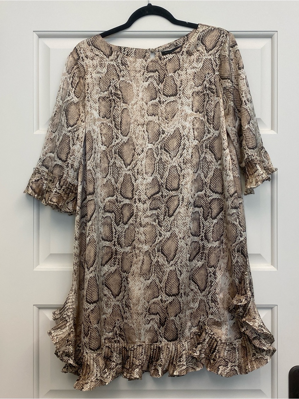 Symphony Brown and Beige Snake Print Shift Dress